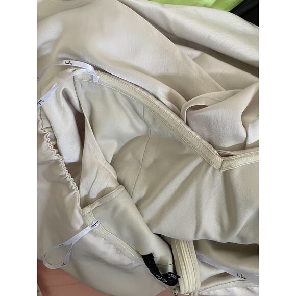 Lulus Satin Off-the-Shoulder Mini Dress Ivory Size Small NEW - Picture 12 of 13